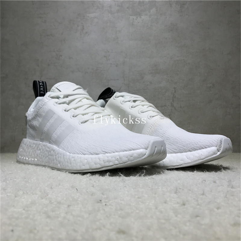 Real Boost Adidas NMD R2 White Black